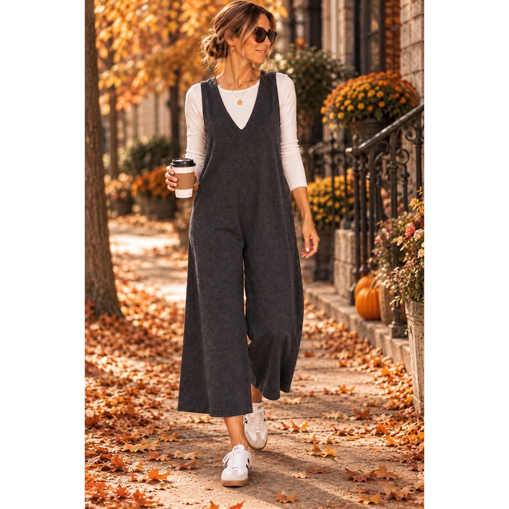Minimalist 100% Merino Wool Knit Wide Leg  Jumper Lagenlook Luxury Grey Sz M